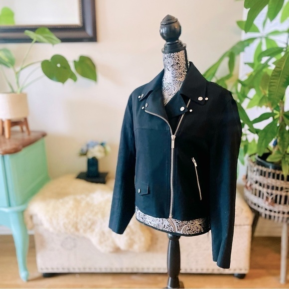 Helmut Lang Moto Biker Cotton Jacket, Size Large - Picture 10 of 13